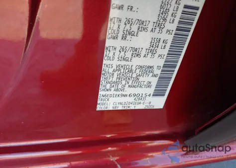 2022 Nissan Frontier Pro-4X 4X4 from USA, damaged, VIN 1N6ED1EK9NN690154